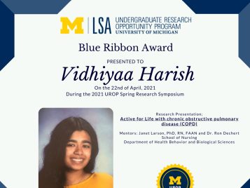 2021 UROP Spring Symposium Blue Ribbon IG 1 